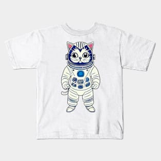 Astronaut cat outer space Kids T-Shirt